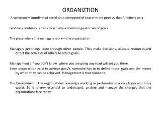 ORGANIZTION