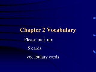 Chapter 2 Vocabulary