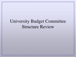 University Budget Committee Structure Review