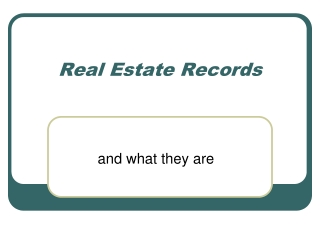 Real Estate Records