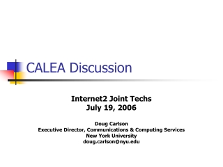 CALEA Discussion