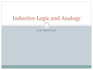 Inductive Logic  and Analogy