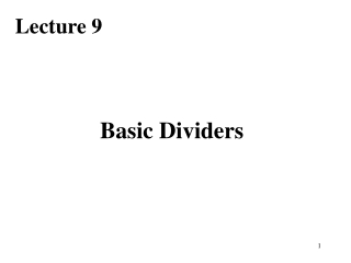 Basic Dividers