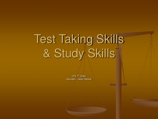 Test Taking Skills & Study Skills