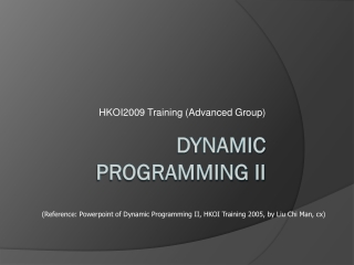 Dynamic Programming II