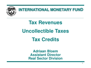 INTERNATIONAL MONETARY FUN D