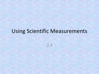 Using Scientific Measurements