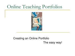 Online Teaching Portfolios