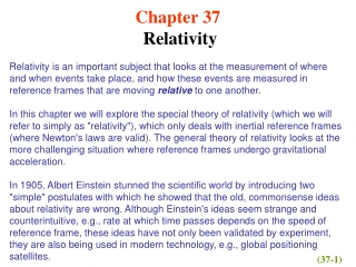 Chapter 37 Relativity