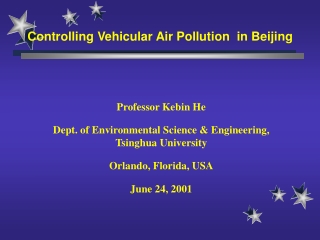 Controlling Vehicular Air Pollution  in Beijing