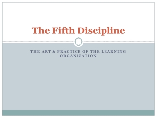 The Fifth Discipline