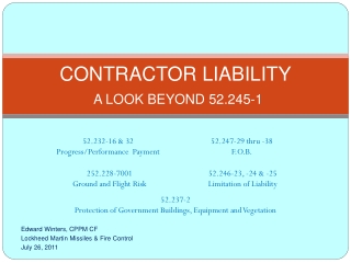 CONTRACTOR LIABILITY A LOOK BEYOND 52.245-1