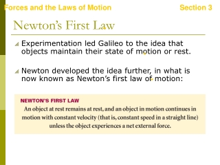 Newton’s First Law