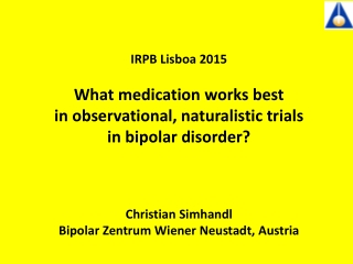 High Relaps Rates in Bipolar Patients  over Decades not Changed
