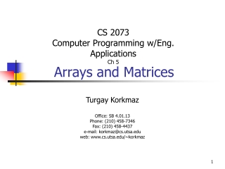 Arrays and Matrices