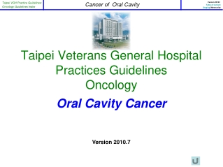 Taipei Veterans General Hospital Practices Guidelines Oncology