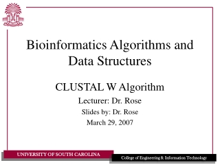 Bioinformatics Algorithms and Data Structures