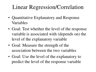 Linear Regression/Correlation