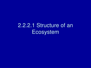2.2.2.1 Structure of an Ecosystem