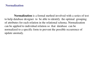 Normalization