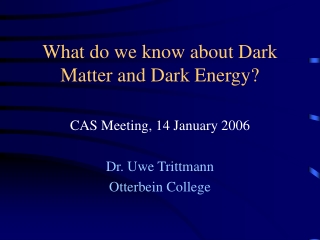 What do we know about Dark Matter and Dark Energy?