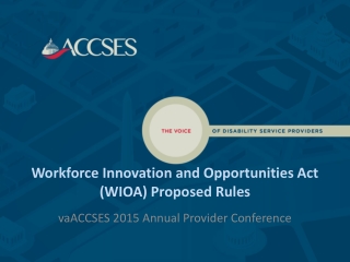 Workforce Innovation and Opportunities Act (WIOA) Proposed Rules