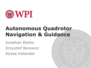 Autonomous Quadrotor Navigation &amp; Guidance