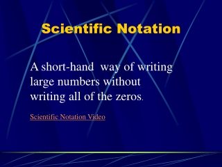 Scientific Notation