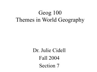 Geog 100 Themes in World Geography