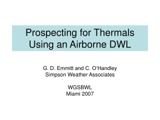 Prospecting for Thermals Using an Airborne DWL