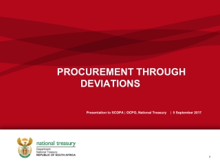 PROCUREMENT THROUGH DEVIATIONS