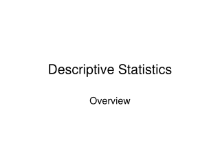 Descriptive Statistics