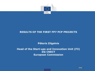 12 FP7 funded PCPs have awarded contracts by now SILVER (Robotics for elderly care)