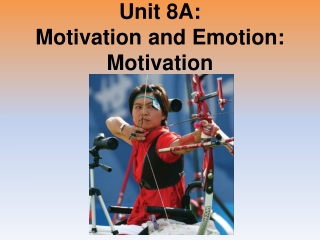 Unit 8A: Motivation and Emotion: Motivation