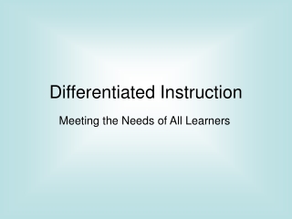 Differentiated Instruction