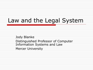 Law and the Legal System