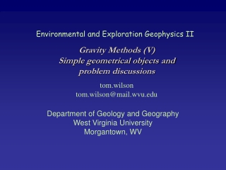 Environmental and Exploration Geophysics II