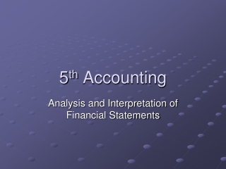 5 th  Accounting