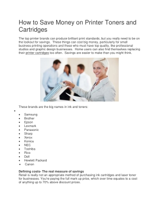 How to Save Money on Printer Toners and Cartridges