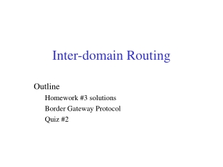 Inter-domain Routing