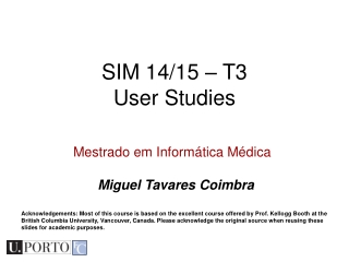 Mestrado em Informática Médica