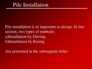 Pile Installation