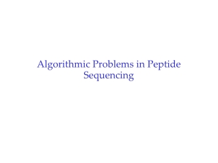 Algorithmic Problems in Peptide Sequencing