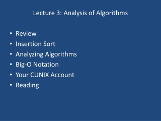 Lecture 3: Analysis of Algorithms