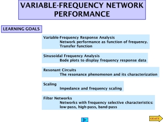 Variable-Frequency Response  Analysis 	Network performance as function of frequency.