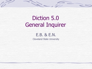 Diction 5.0  General Inquirer