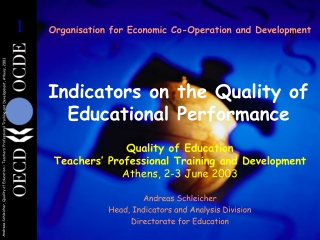 Quality of Education  Teachers’ Professional Training and Development Athens, 2-3 June 2003