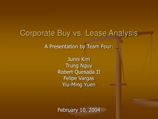 Corporate Buy vs. Lease Analysis