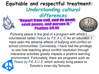 Equitable and respectful treatment: Understanding cultural differences