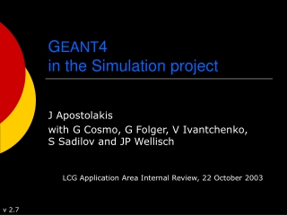 G EANT 4  in the Simulation project